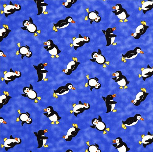 blue penguin algod�n fabric by Timeless Treasures USA 2
