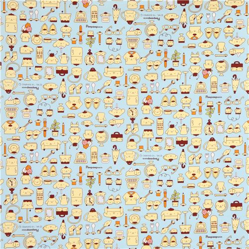 blue pompompurin dog animal as umbrella chair item oxford fabric 2