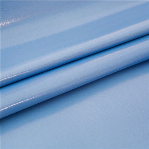 Tissu en coton bleu uni lamin impermable, import du Japon Tissu