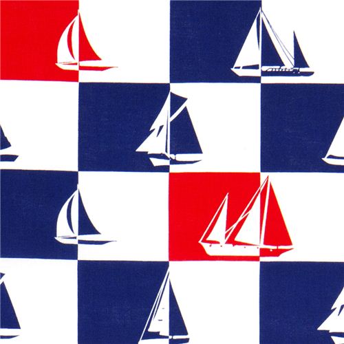 blue-white-red checkered sailor fabric Timeless Treasures Fabric