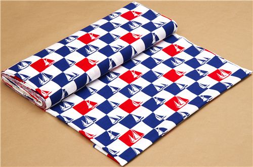 blue-white-red checkered sailor fabric Timeless Treasures 3