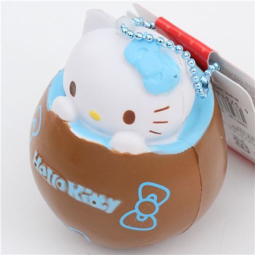 brown Hello Kitty chocolate blue filling squishy charm