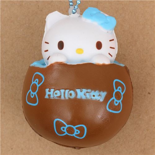 brown Hello Kitty chocolate blue filling squishy charm 2