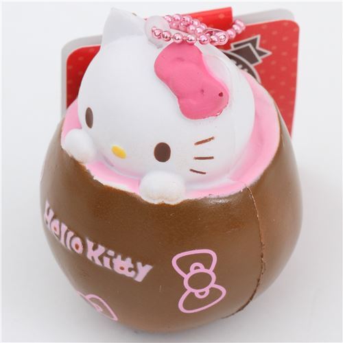 Brauner Hello Kitty Schokolade pinke Füllung Squishy Anhänger