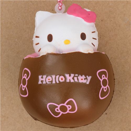 Brauner Hello Kitty Schokolade pinke Füllung Squishy Anhänger 2