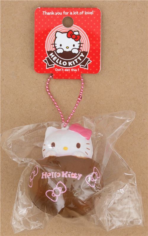 Brauner Hello Kitty Schokolade pinke Füllung Squishy Anhänger 4