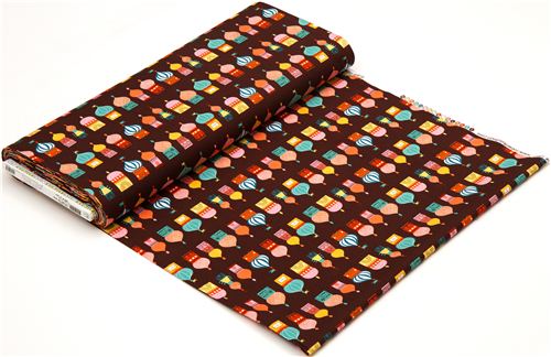 brown Robert Kaufman fabric with Russian onion tower 3