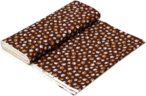 brown Timeless Treasures fabric with funny paw prints 3