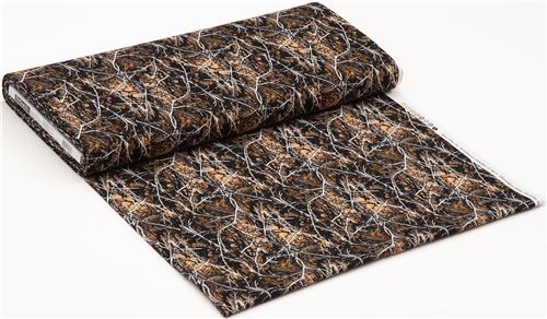 Fat Quarter (50 x 56 cm) - Tissu marron camouflage avec des branches darbre 3