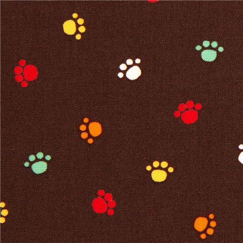 brown animal paws fabric by Robert Kaufman Fabric