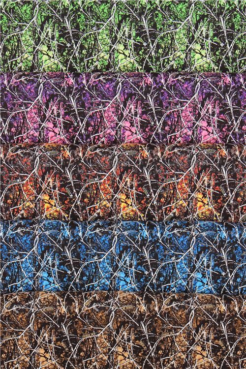 Fat Quarter (50 x 56 cm) - Tissu marron camouflage avec des branches darbre 4