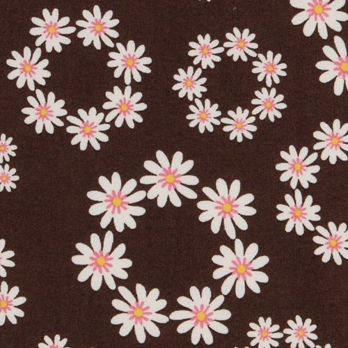 brauner Gänseblümchen Stoff USA Designer Robert Kaufman 1