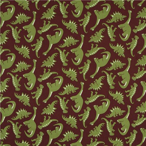 brown dinosaurs fabric Robert Kaufman USA designer 2