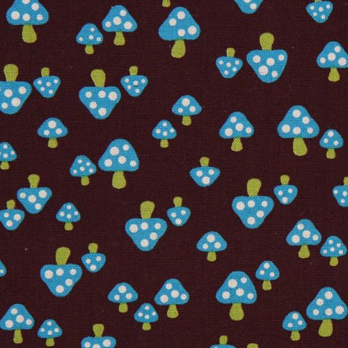 brauner Fliegenpilz Kokka Oxfordstoff kawaii Japan 2