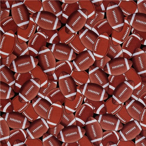 brauner Football Baumwollstoff Stoff