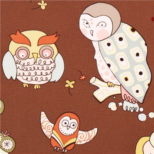 brown heavy oxford owl fabric Alexander Henry USA Fabric