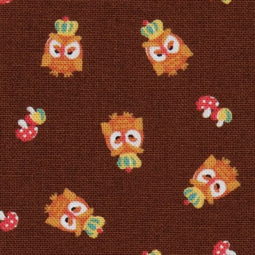 brown owls canvas fabric by Kokka from Japan 1