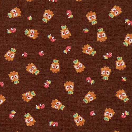 brown owls canvas fabric by Kokka from Japan 2