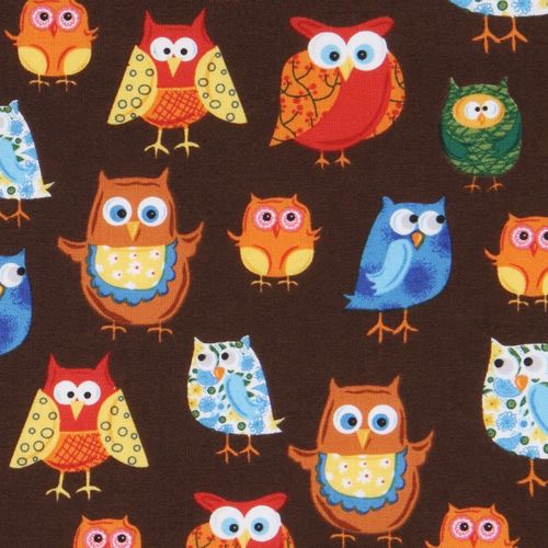 brown owls fabric Woodland Friends USA designer 1