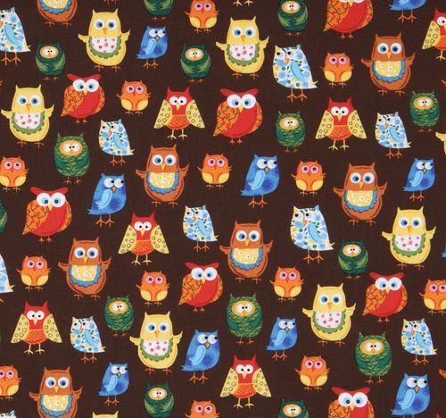 brown owls fabric Woodland Friends USA designer 2
