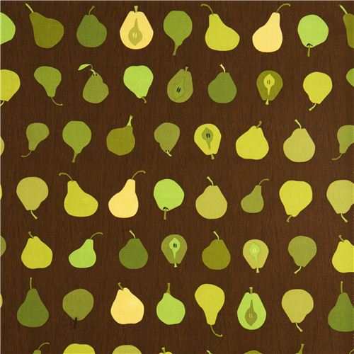 brown pear fruit fabric by Robert Kaufman 2