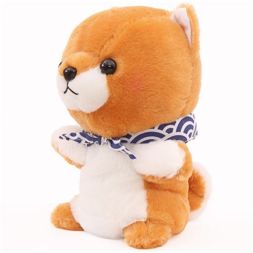 Mu�eco peluche marioneta perro marr�n blanco Mameshiba San Kyodai de Jap�n 2