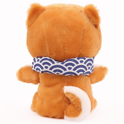 Mu�eco peluche marioneta perro marr�n blanco Mameshiba San Kyodai de Jap�n 3