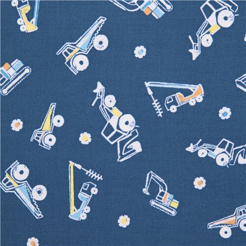 Get Loaded White Illustration Building Trucks Forklift Fabric