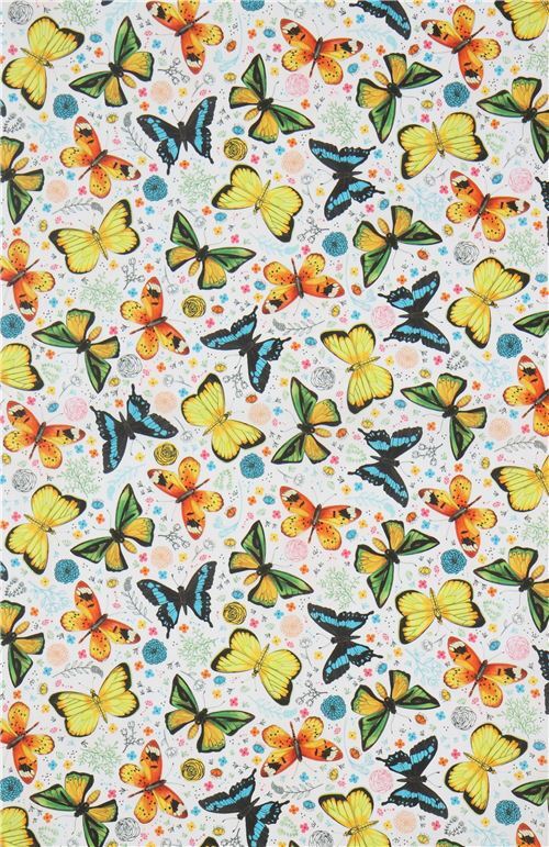 Fat Quarter (50 x 54 cm) - butterfly and flower fabric by Quilting Treasures 3