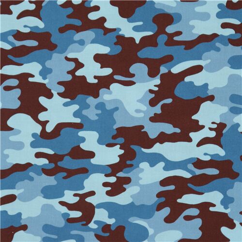 Camouflage blau Marine Druck Baumwollstoff von Robert Kaufman Stoff