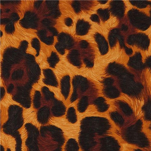 Tissu jersey Robert Kaufman caramel avec un imprimé léopard Tissu