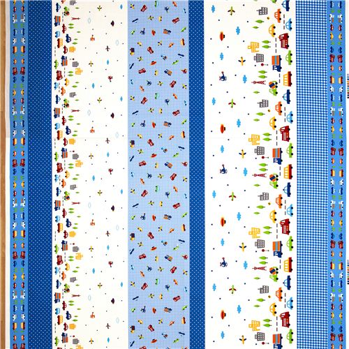 cars airplanes fire engine fabric for boys Kokka 4
