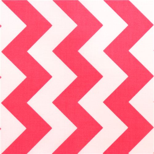 chevron Riley Blake laminate fabric hot pink white Fabric