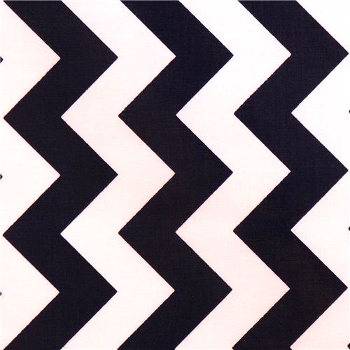 Tissu lamin Riley Blake avec des chevrons marine et blanc Tissu