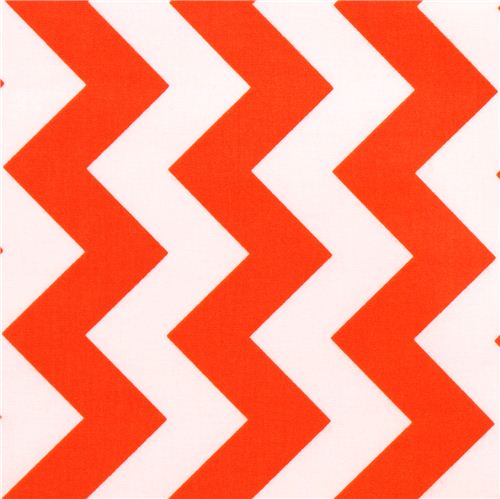 Tissu lamin Riley Blake avec des chevrons orange et blanc Tissu