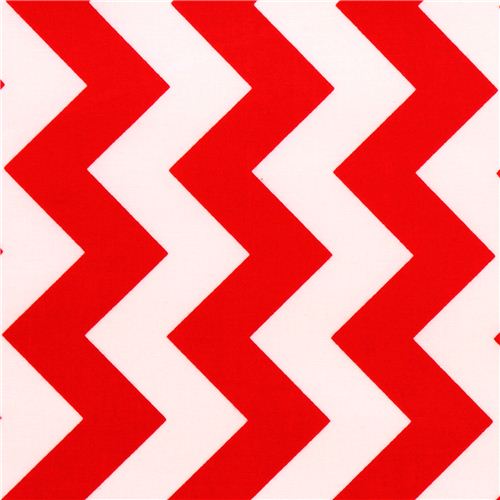 Chevron Muster Riley Blake Laminat Stoff rot wei Stoff