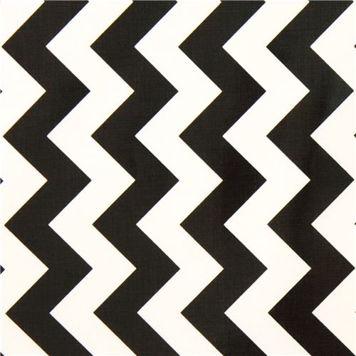 chevron Riley Blake laminate fabric white black Fabric