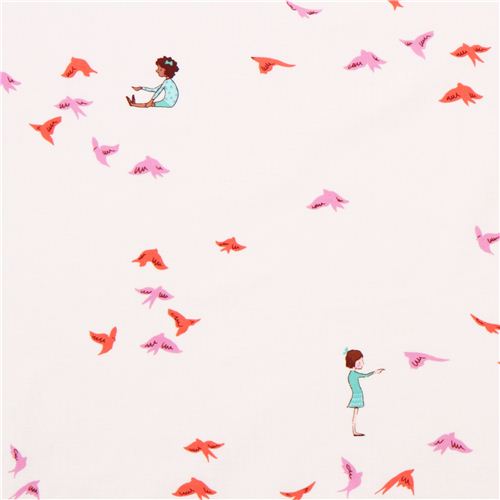 Kinder und Vogel Stoff Michael Miller With The Birds Stoff