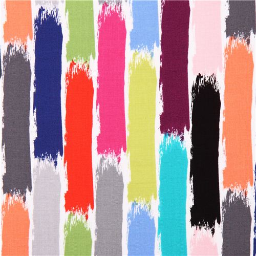 Tissu Michael Miller Brush Stroke avec des bandes multicolores Tissu
