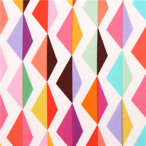 colorful Mountain & Valley Geo Print fabric Candy by Michael Miller USA Fabric