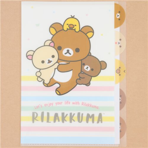 colorful Rilakkuma and friends 5-pocket A4 file folder
