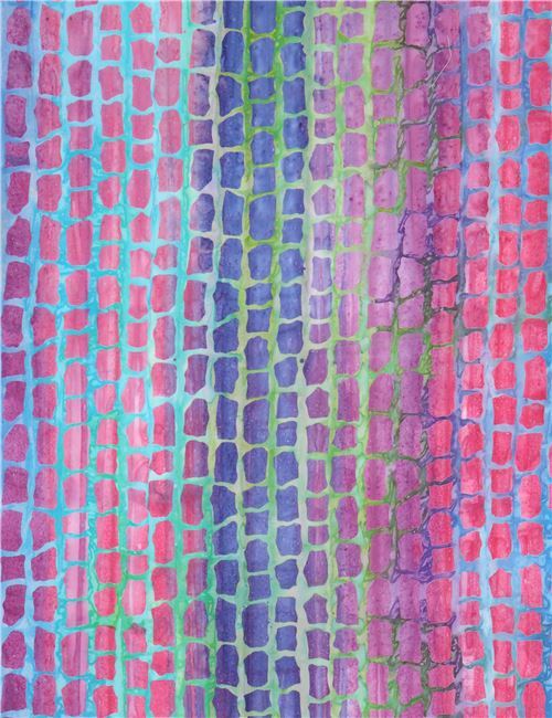 Fat Quarter (50 x 56 cm) - tessuto colorato mattoni batik Timeless Treasures  2