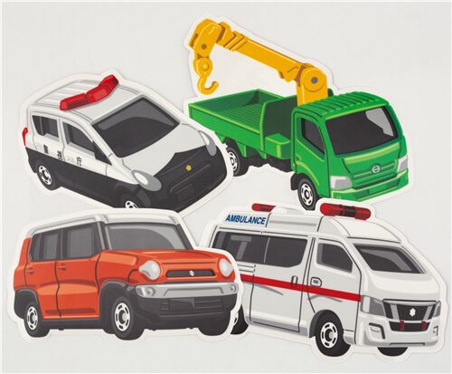 Grands autocollants avec des ambulances et bus multicolores, par Kamio Japon 3