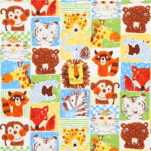 Buntes Wachstuch mit Lwen, Affen, Bren von Cosmo Stoff
