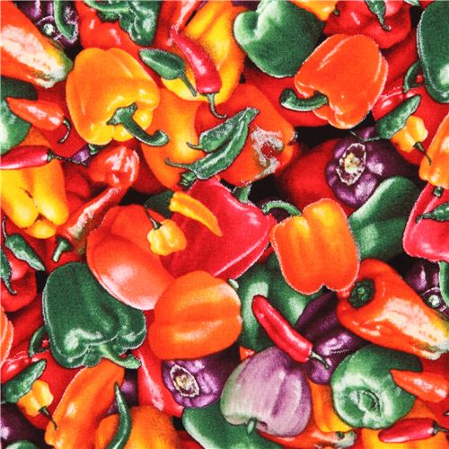 bunter Paprika Essen Stoff Food Festival Elizabeth's Studio Stoff