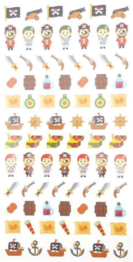 Pegatinas peque�as de colores con piratas de Jap�n 2