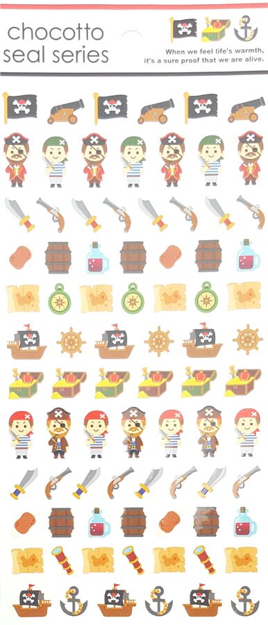 Pegatinas peque�as de colores con piratas de Jap�n 3