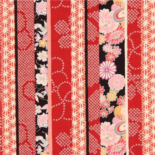 tessuto colorato strutturato strisce fiori dobby dal Giappone Tessuto