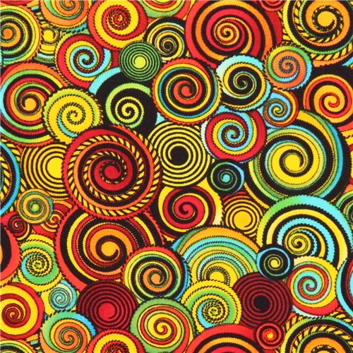 colorful swirl pattern fabric Timeless Treasures Fabric