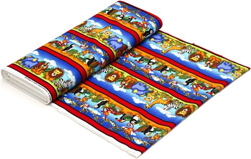 colorful zoo animal coton fabric by Timeless Treasures USA 3
